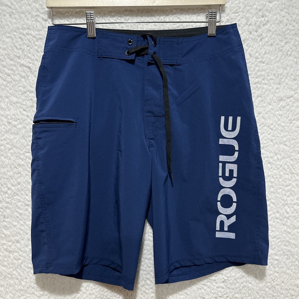 Rogue Fitness Board‎ Short Men's Blue with Pocket and Logo Spellout Athletic